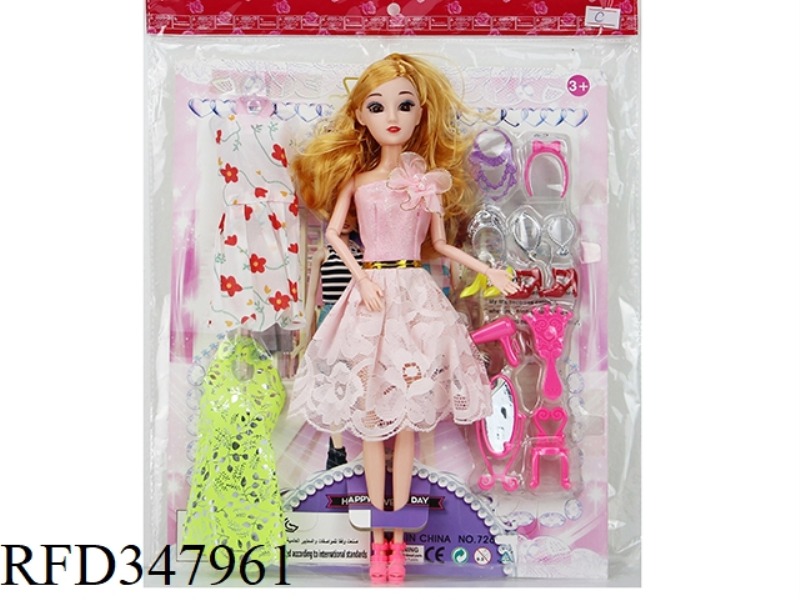 11.5 INCH SOLID BODY 11 JOINT 3D REAL EYE BARBIE CARDBOARD