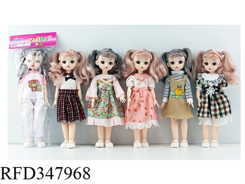 12 INCH SOLID BODY WITH 13 BALL JOINT 3D REAL EYE BJD DOLL LOLI