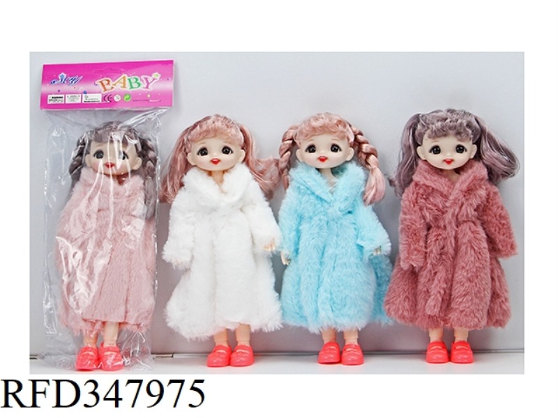 10 INCH SOLID BODY 13 JOINTS 3D REAL EYES 2 HAIR STYLE MIXED EXPRESSION LOLI DOLL FUR COAT VARIETY M