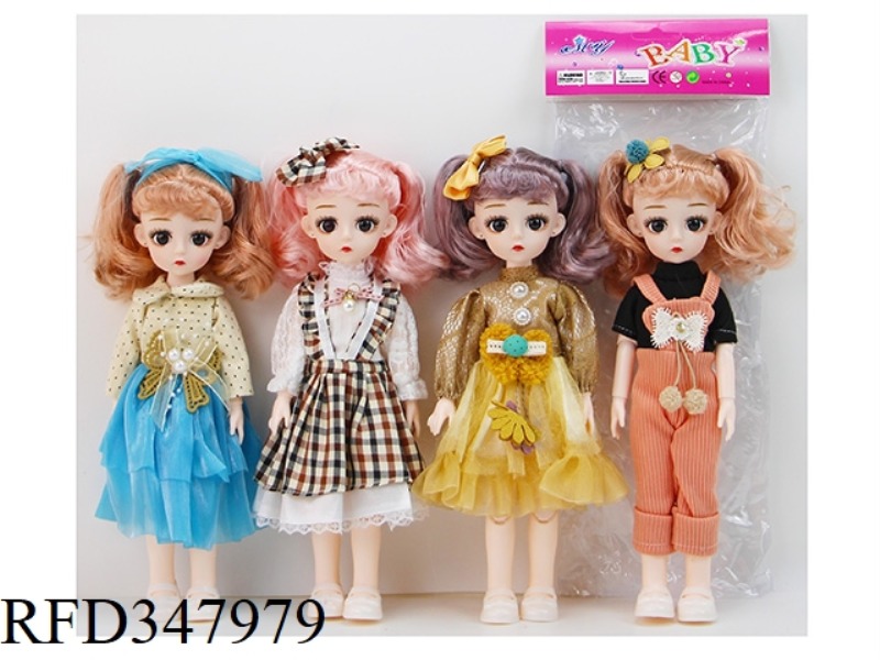 12 INCH SOLID BODY 13 SPHERICAL JOINT 3D REAL EYE BJD DOLL LOLI MULTICOLOR MIXED