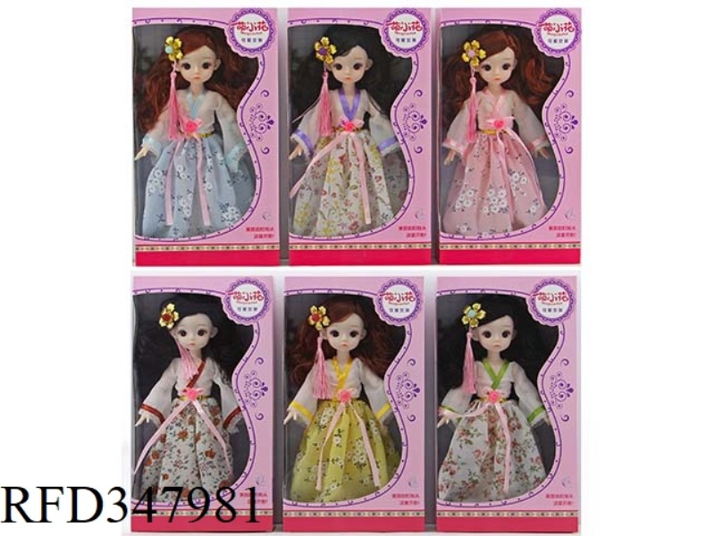 12 INCH 30 CM 13 JOINT SOLID BODY LOLI DOLL WITH SIX ASSORTED HEADWEAR