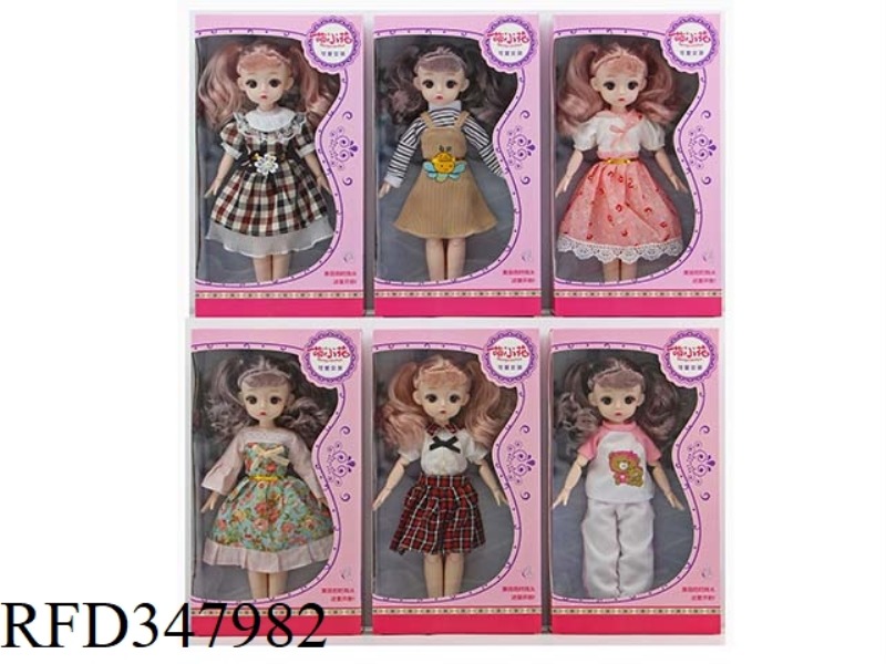 12 INCH 30 CM 13 JOINT SOLID BODY LOLI DOLL WITH SIX ASSORTED HEADWEAR