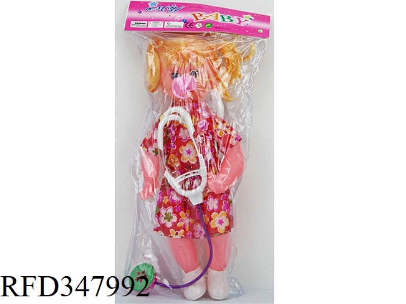 18 INCH 32 CM HIGH-ALTITUDE BODY BENT FEET FLOWER CLOTH WINKING FAT BOY PLUS STETHOSCOPE PACIFIER IC