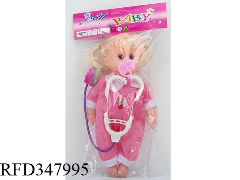 12 INCH 27 CM TALL CURVED VELVET PACIFIER WITH STETHOSCOPE EMPTY BODY WINKING FAT BOY