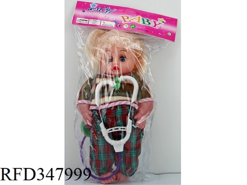 14 INCH 28 CM EMPTY BODY TWO-PIECE WINKING FAT BOY WITH STETHOSCOPE