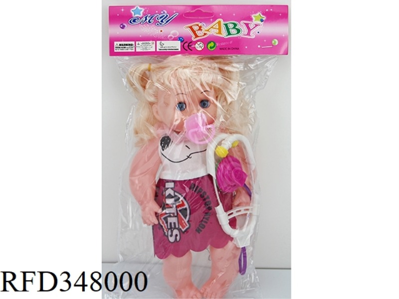 14 INCH 28 CM HOLLOW BODY LACE WINKING FAT BOY WITH STETHOSCOPE IC PACIFIER