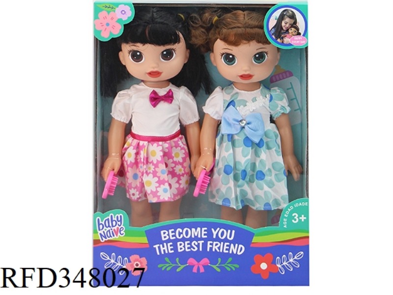 14-INCH HOLLOW BODY STRAIGHT-LEGGED FAT BOY DOLL DOUBLE ASSEMBLY COMB MUSIC IC WINDOW BOX (MULTIPLE