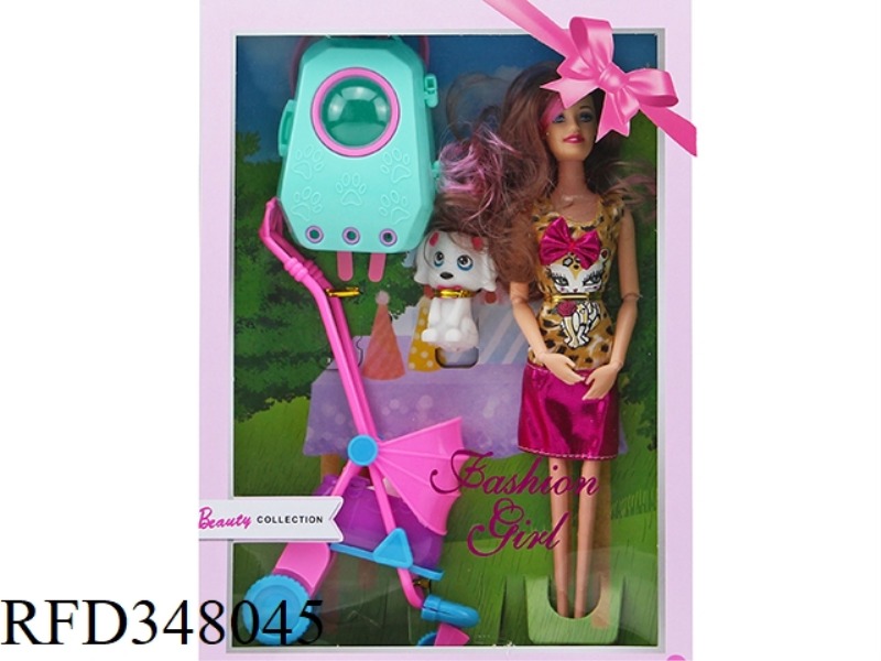 11.5 INCH SOLID BODY 9 JOINT PET BARBIE WITH SCHOOL BAG