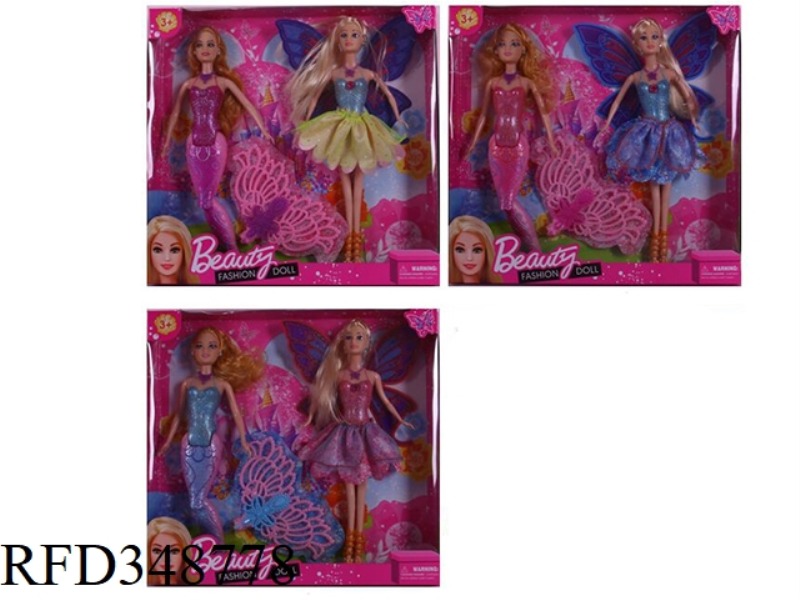 MERMAID + FLOWER FAIRY BARBIE SET