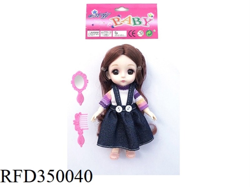 6 INCH SOLID BODY WITH 13 JOINTS 3D REAL EYEBALL DELICATE LITTLE LOLI WITH COMB AND MIRROR