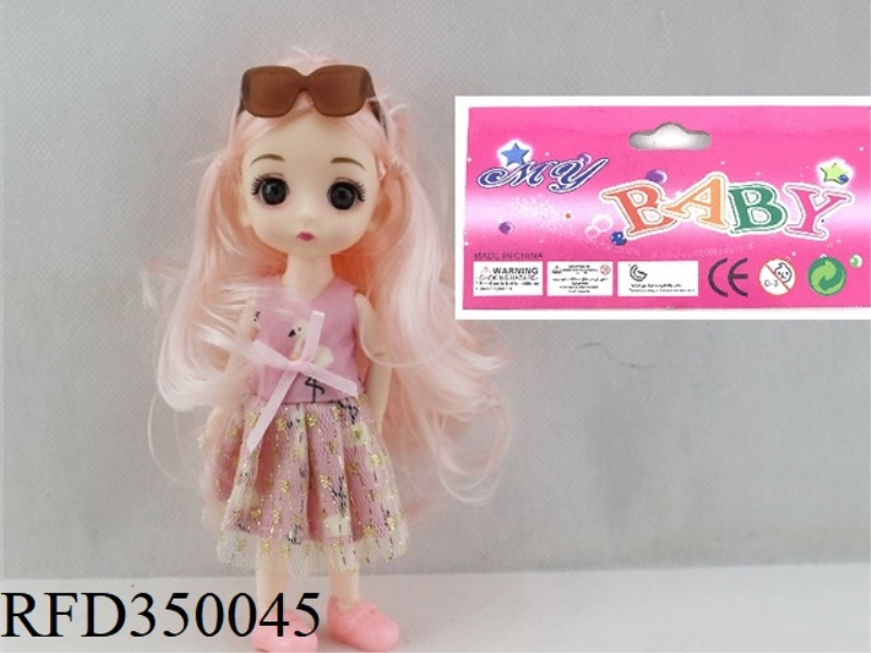 6 INCH SOLID BODY WITH 13 JOINTS 3D REAL EYEBALL DELICATE LITTLE LOLI WITH GLASSES
