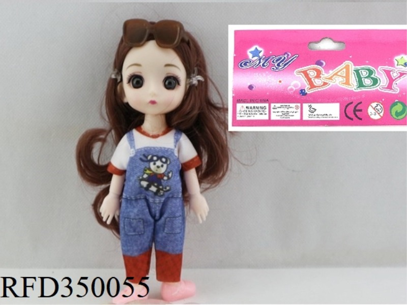 6 INCH SOLID BODY WITH 13 JOINTS 3D REAL EYEBALL DELICATE LITTLE LOLI WITH GLASSES