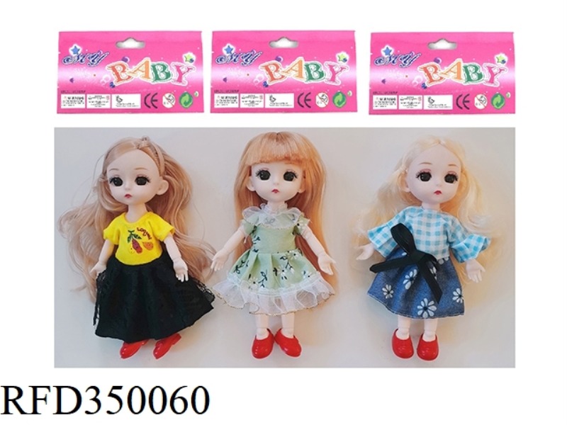 6 INCH SOLID BODY WITH 13 JOINTS 3D REAL EYEBALL DELICATE LITTLE LOLI 3 ASSORTED