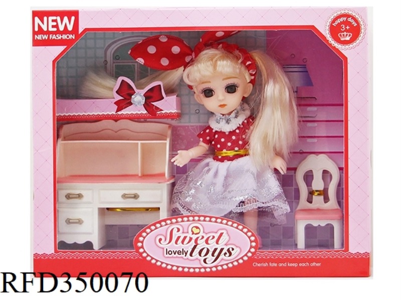6 INCH SOLID BODY WITH 13 JOINTS 3D REAL EYEBALLS DELICATE LITTLE LOLI WITH WRITING DESK CHAIR