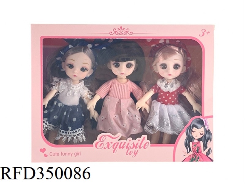 6 INCH SOLID BODY WITH 13 JOINTS 3D REAL EYEBALLS EXQUISITE LITTLE LOLI THREESOME