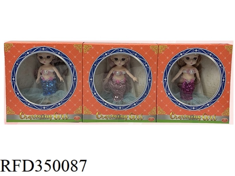 6 INCH SOLID BODY WITH 13 JOINTS 3D REAL EYES MERMAID EXQUISITE LITTLE LOLI 3 COLORS MIXED