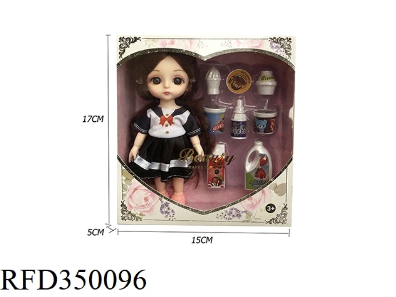 6 INCH SOLID BODY WITH 13 JOINTS 3D REAL EYEBALLS EXQUISITE LITTLE LOLI WITH ICE CREAM JAM BLISTER A