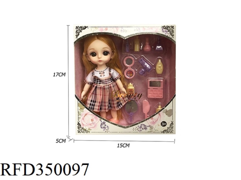 6 INCH SOLID BODY WITH 13 JOINTS 3D REAL EYES, DELICATE LITTLE LOLI WITH COSMETIC BLISTER ACCESSORIE