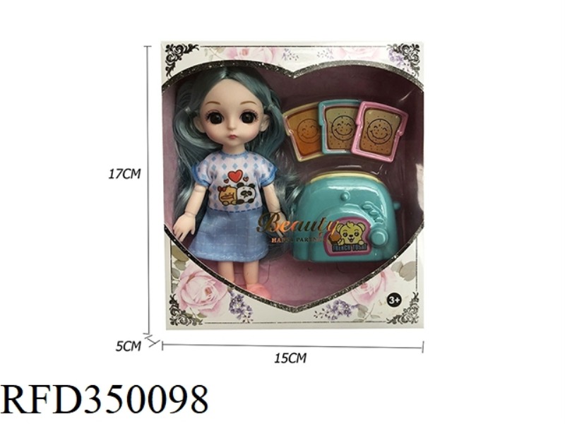 6 INCH SOLID BODY WITH 13 JOINTS 3D REAL EYEBALLS EXQUISITE LITTLE LOLI WITH BREAD MACHINE BLISTER A