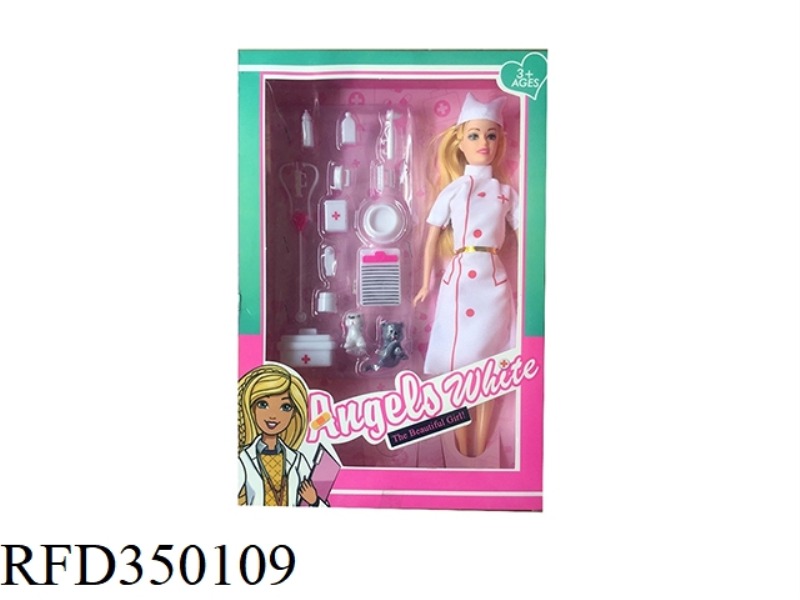 11.5-INCH FEMALE NURSE BARBIE WITH REAL HANDS