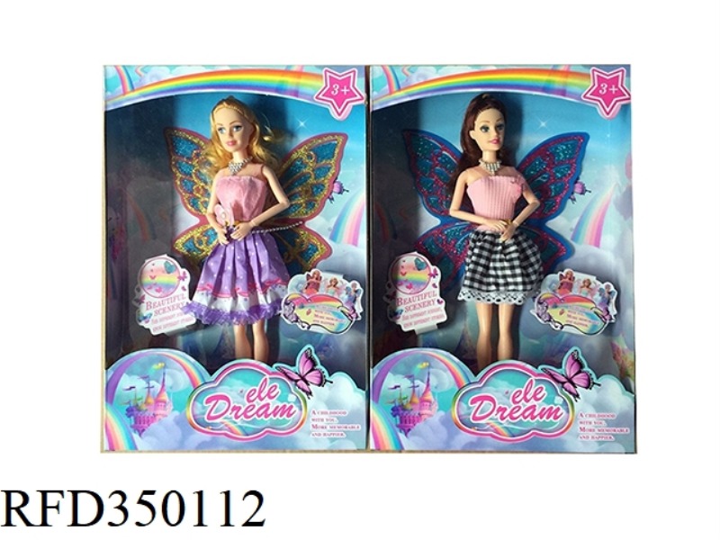 11.5 INCH SOLID BODY 9 JOINT BUTTERFLY FLOWER FAIRY BARBIE