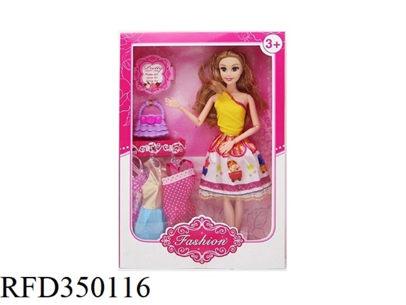11.5-INCH SOLID BODY 12-JOINT FASHION BARBIE WITH HANDBAG + SKIRT