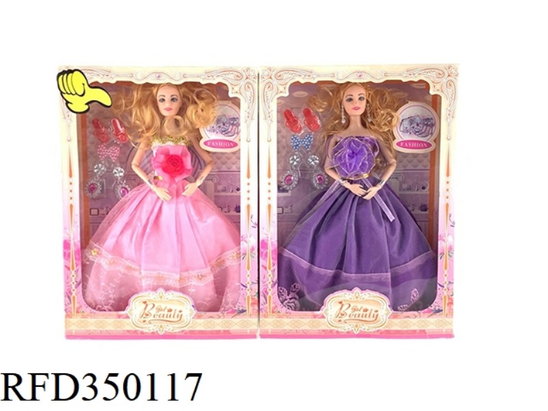11.5 INCH SOLID BODY 12 JOINT HIGH-END WEDDING BARBIE WITH BLISTER ACCESSORIES 2 COLORS MIXED