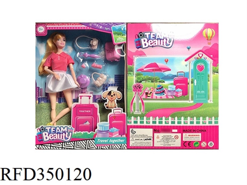 11.5 INCH SOLID BODY 12 JOINT CASUAL FASHION BARBIE WITH SCHOOL BAG + BLISTER ACCESSORIES