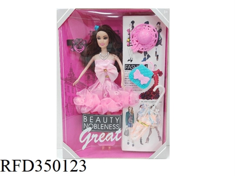 11.5-INCH SOLID LIVING HAND CASUAL FASHION BARBIE WITH SHOE CABINET BLISTER + HANDBAG + SHORT SKIRT