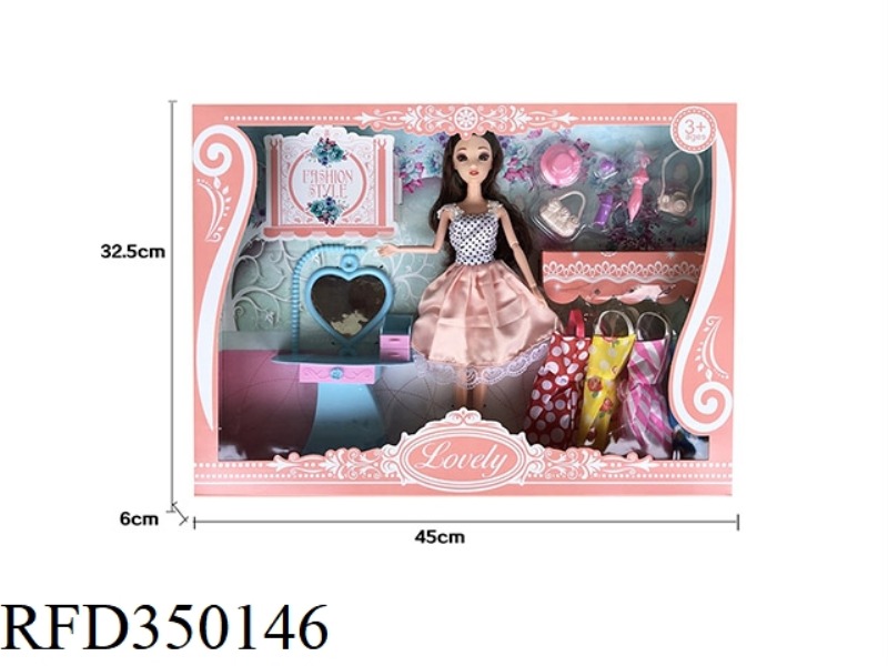11.5 INCH SOLID BODY 12 JOINT 3D REAL EYEBALL FASHION BARBIE WITH A VARIETY OF ACCESSORIES AND A VAR