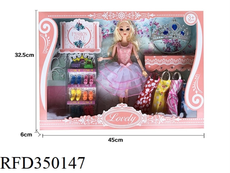 11.5 INCH SOLID BODY 12 JOINT 3D REAL EYEBALL FASHION BARBIE WITH A VARIETY OF ACCESSORIES AND A VAR