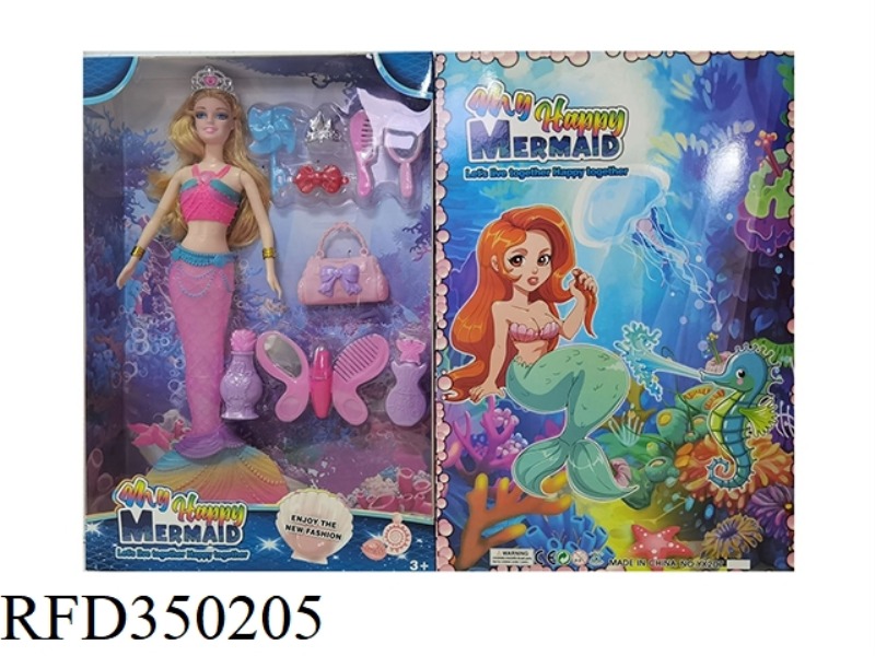 11.5 INCH SOLID MERMAID BARBIE WITH LIGHT AND VARIOUS ACCESSORIES (INCLUDE）