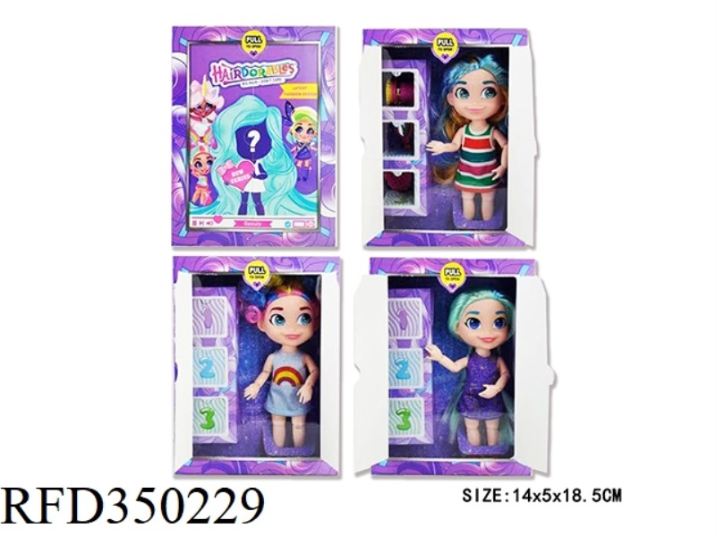 6-INCH SOLID BODY 12-JOINT HAIRDRESSING DOLL (3 TYPES ASSORTED)