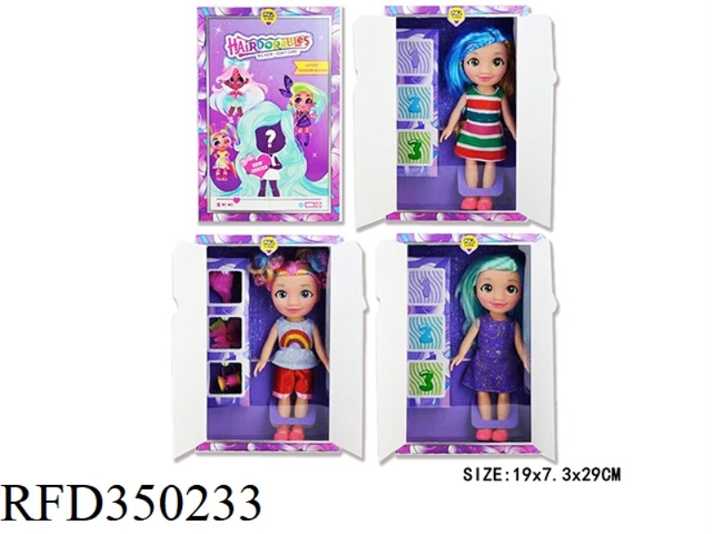 10-INCH VINYL HAIRDRESSING DOLL (3 TYPES ASSORTED)