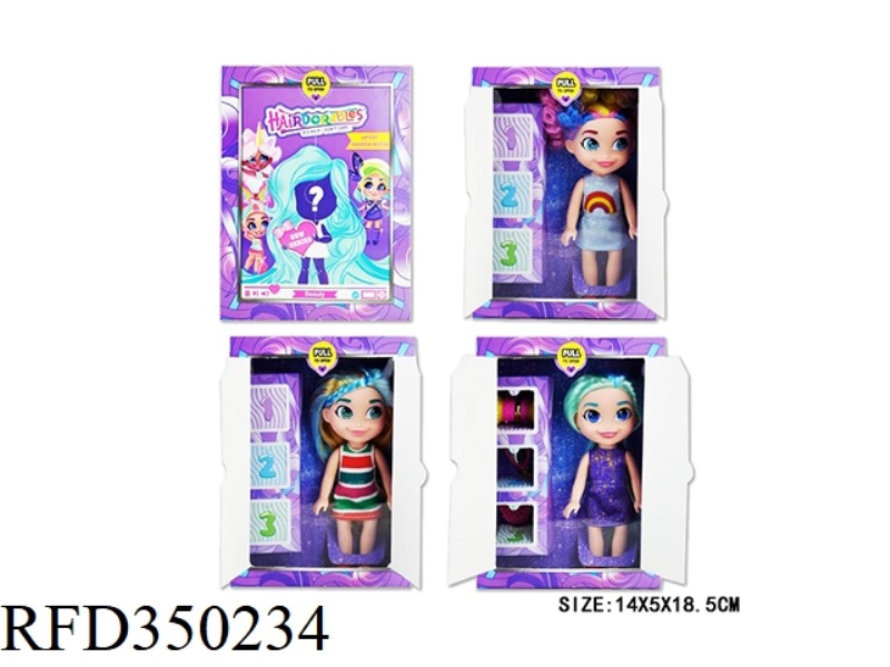 6-INCH SOLID BODY HAIRDRESSING DOLL (3 TYPES ASSORTED)