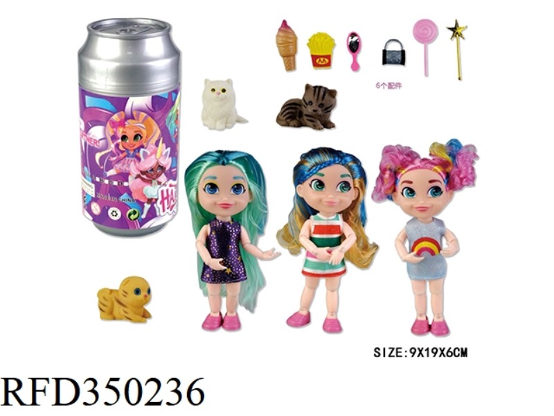 6 INCH SOLID BODY 12 JOINT CANS HAIRDRESSING DOLL