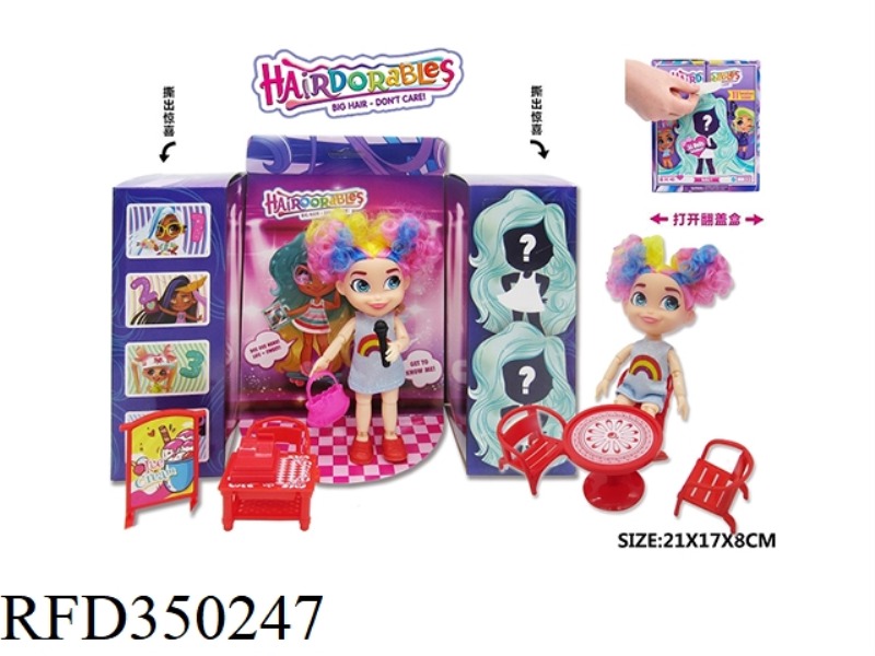 6.5 INCH 12 JOINT SIMULATION HAIRDRESSING DOLL + MYSTERIOUS STAGE ICE CREAM SHOP SERIES
