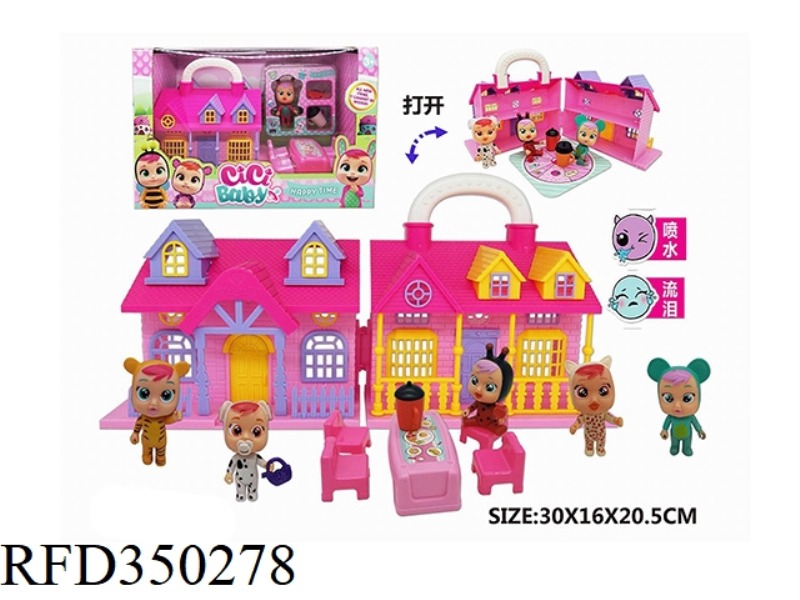 CRYING BABY CRYING BABY WITH PORTABLE VILLA WITH TABLE