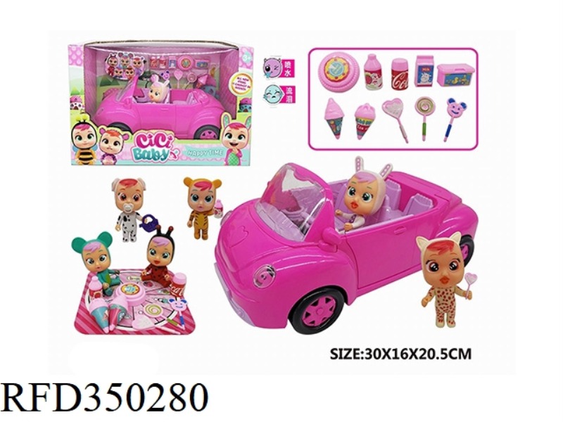 CRYING BABY CRYING BABY CARTOON CAR THE REAR DOOR AND DOOR CAN BE OPENED WITH ICE CREAM SERIES