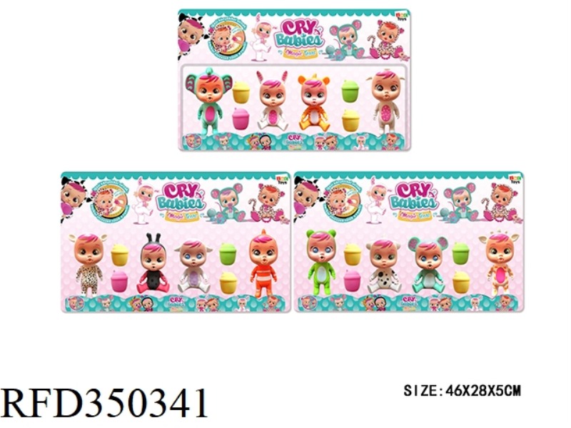 5-INCH CRYING DOLL WITH 4 CARDS/3 STYLES (THE HEAD AND BODY ARE MADE OF VINYL MATERIAL, THE HANDS AN