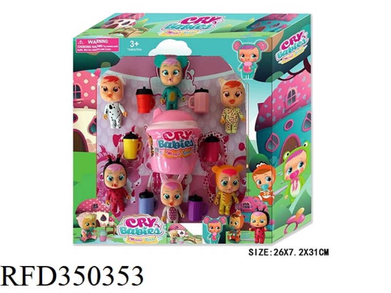 6 3-INCH CRYING DOLL DOLLS (CAN SHED TEARS) + LARGE BOTTLE (1 DOLL + SMALL MILK BOTTLE + 1 MANUAL +