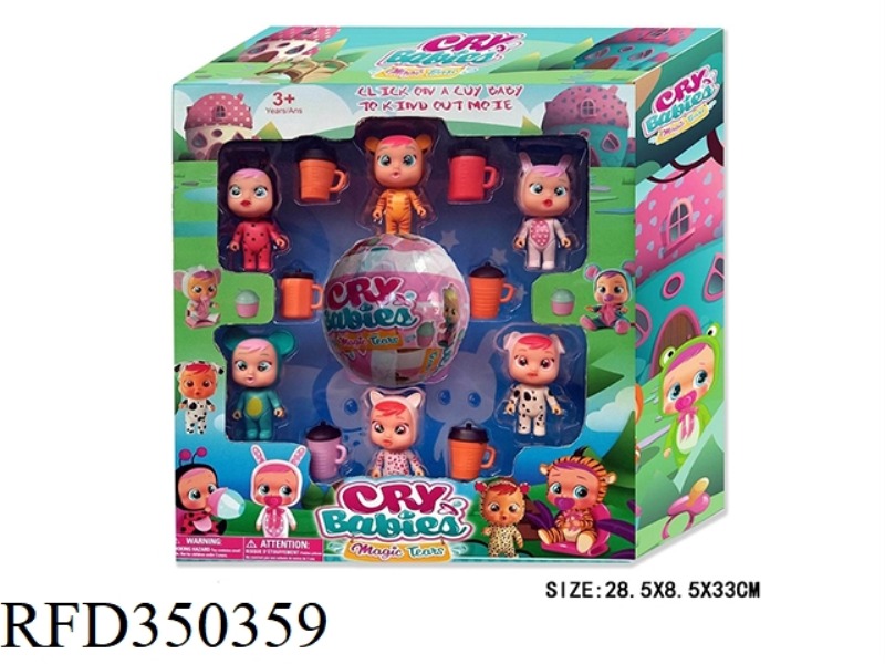 6 3-INCH CRYING DOLL DOLLS (CAN SHED TEARS) + 8CM SURPRISE BALL