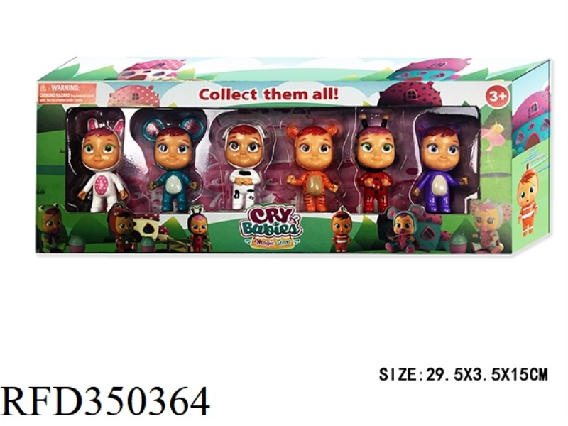 6 2-INCH CRYING DOLLS IN BOX