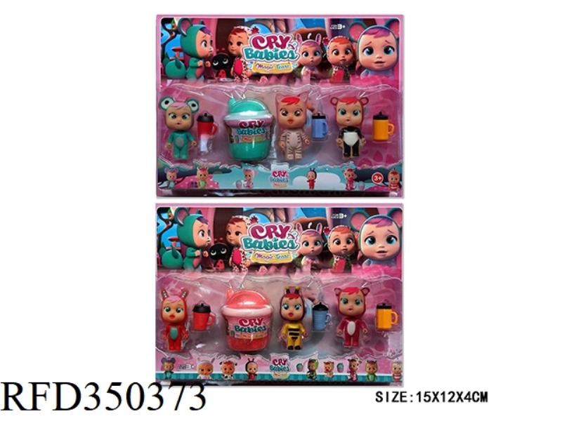3 3-INCH CRYING DOLLS (CAN SHED TEARS) +