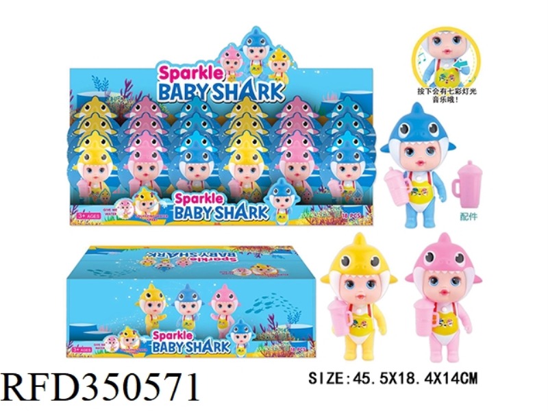 5 INCH PLASTIC BODY BABY SHARK WITH THEME SONG COLORFUL LIGHTS 18PCS