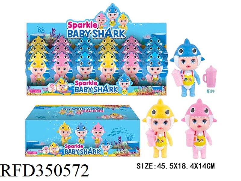5 INCH PLASTIC BODY BABY SHARK 18PCS