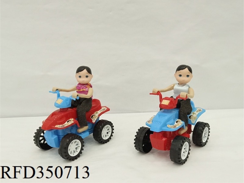 PULL LINE BARBIE CAR (TWO-COLOR MIXED)
