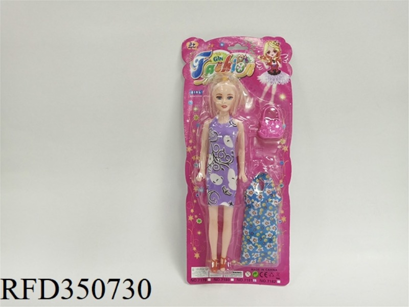 11.5 INCH FASHION EMPTY BARBIE WITH HANDBAG + CLOTHES