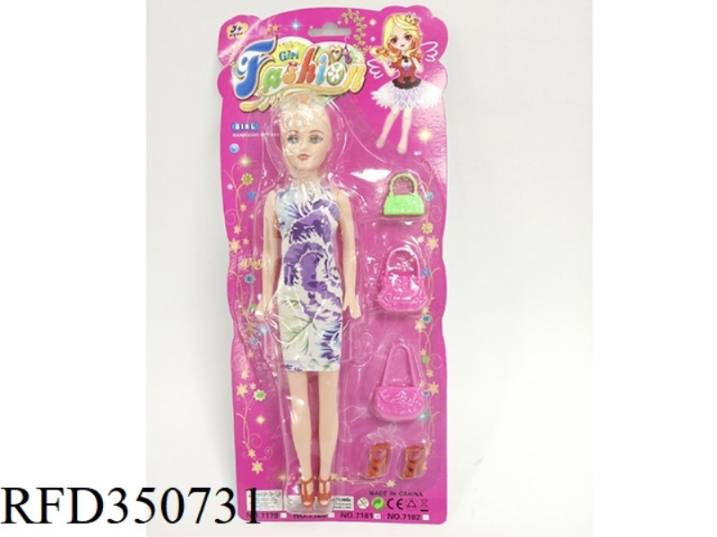 11.5-INCH STYLISH EMPTY BARBIE WITH THREE HANDBAGS + SHOES