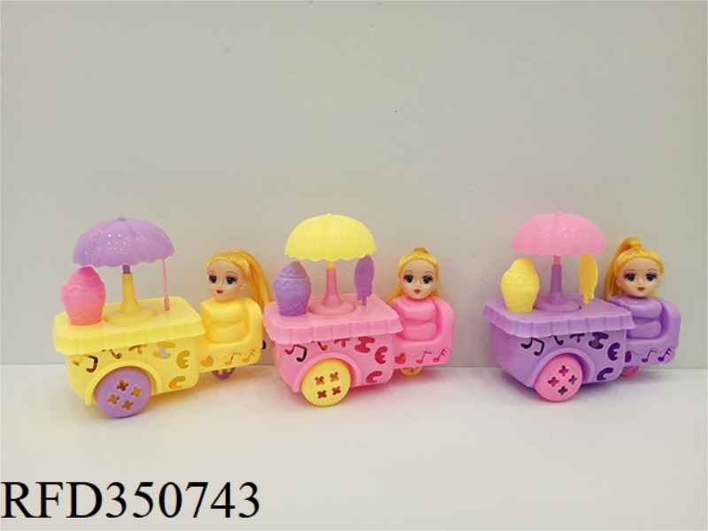 PULL STRING BARBIE PRINCESS ICE CREAM CAR (LIGHTING)